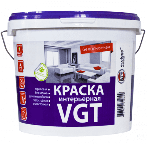 Купить Краска VGT ВД-АК-2180 интерьерная белоснежная 25 кг по низкой цене