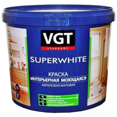 Купить Краска VGT ВД-АК-1180 база С интерьерная моющаяся 13 кг по низкой цене