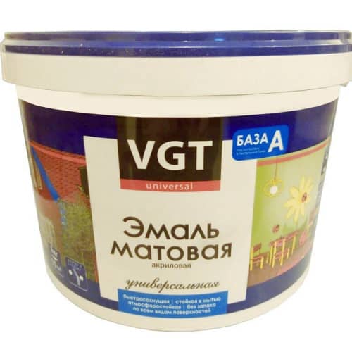 Купить Эмаль VGT ВД-АК-1179 матовая База А универсальная супербелая 15 кг уценка по низкой цене