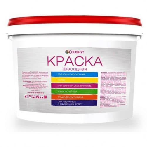 Купить Краска Colorist воднодисперсионная акриловая фасадная 14 кг по низкой цене