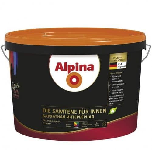 Купить Краска Alpina Alpinaweiss интерьерная белоснежная матовая 10 л по низкой цене