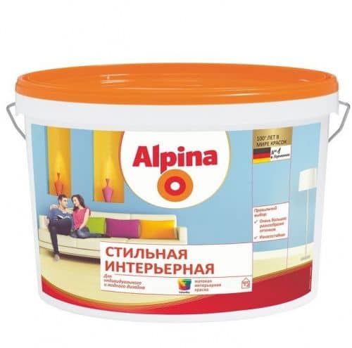 Купить Краска Alpina Стильная интерьерная База 1 матовая 10 л по низкой цене