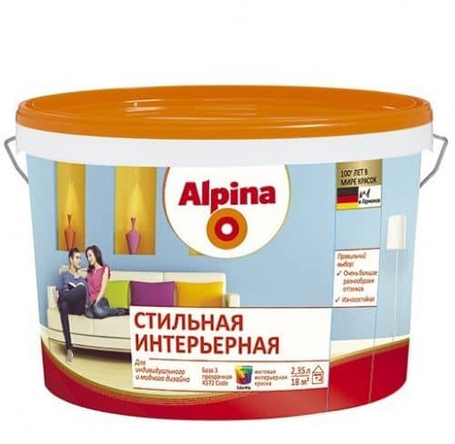 Купить Краска Alpina Стильная интерьерная База 3 матовая 2,35 л по низкой цене