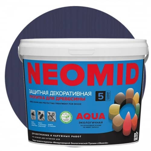 Купить Пропитка Neomid Bio Color Aqua для древесины Голубая ель 2,3 л по низкой цене