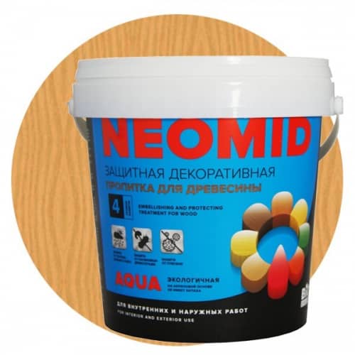 Купить Пропитка Neomid Bio Color Aqua для древесины Золотая сосна 0,9 л по низкой цене