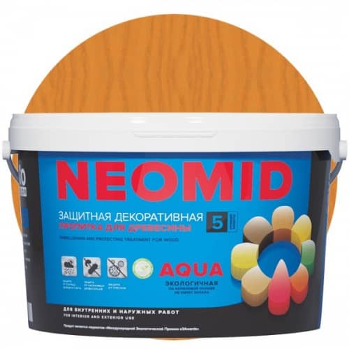Купить Пропитка Neomid Bio Color Aqua для древесины Светлый дуб 9 л по низкой цене
