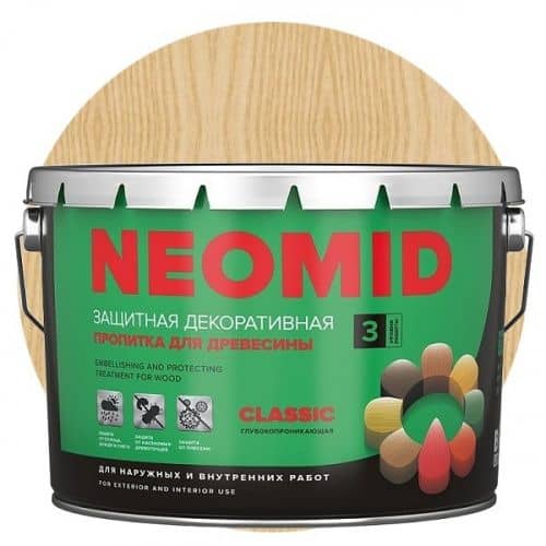 Купить Пропитка Neomid Bio Color Classic для древесины бесцветная 9 л по низкой цене