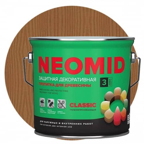 Купить Пропитка Neomid Bio Color Classic для древесины Дуб 2,7 л по низкой цене