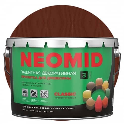Купить Пропитка Neomid Bio Color Classic для древесины Махагон 9 л по низкой цене