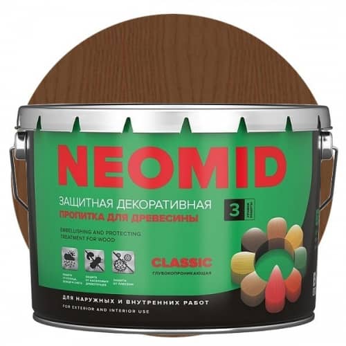 Купить Пропитка Neomid Bio Color Classic для древесины Орех 9 л по низкой цене
