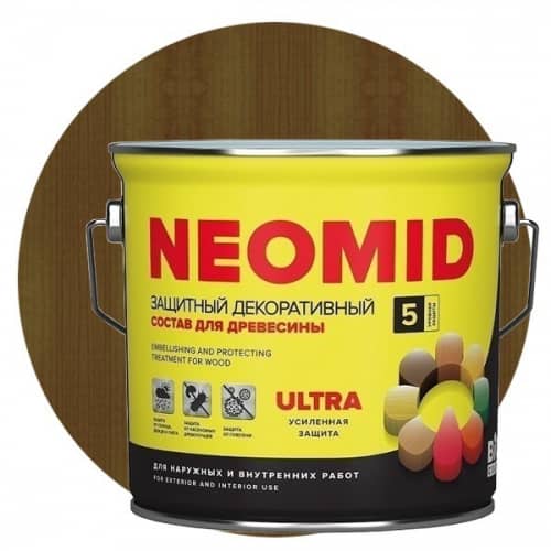 Купить Пропитка Neomid Bio Color Ultra для древесины Дуб 2,7 л по низкой цене