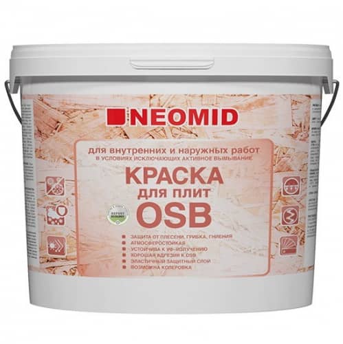 Купить Краска Neomid с биозащитой полуматовая для OSB-плит 1,3 кг по низкой цене