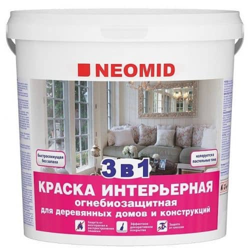 Купить Краска Neomid огнезащитная для дерева, интерьерная 5 кг по низкой цене