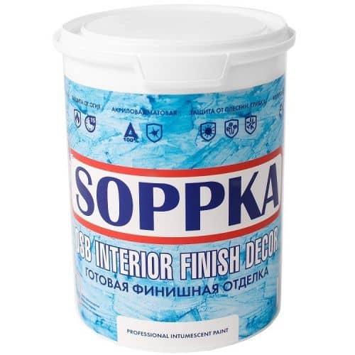 Купить Краска Soppka OSB Interior Finish Decor интерьерная огнебиозащитная 1 кг по низкой цене