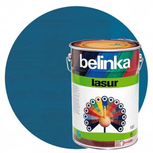 Купить Пропитка Belinka Lasur № 72 для древесины Санториново-синяя 10 л по низкой цене