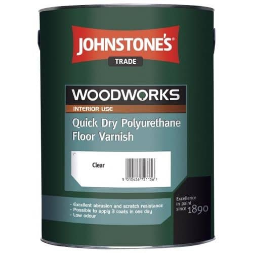 Купить Лак Johnstones Quick Dry Polyurethane Floor Varnish Gloss полиуретановый 5 л по низкой цене