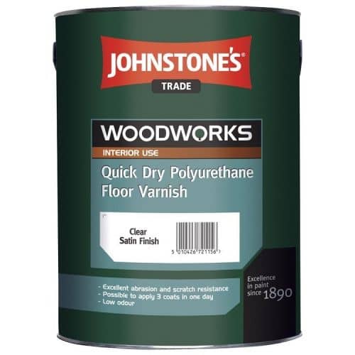Купить Лак Johnstones Quick Dry Polyurethane Floor Varnish Satin полиуретановый 5 л по низкой цене