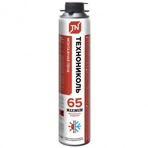Купить Пена Технониколь 65 Maximum монтажная профессиональная всесезонная 1000 г по низкой цене