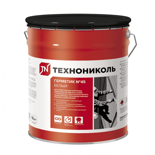 Купить Герметик Технониколь №45 бутилкаучуковый белый 16 кг по низкой цене
