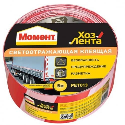 Купить Лента Момент Хозлента Светоотрожающая клеящая 5 м по низкой цене