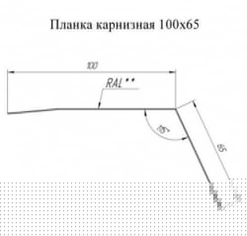 Купить Планка Grand Line Pe RAL 9003 карнизная, 100х65 мм по низкой цене