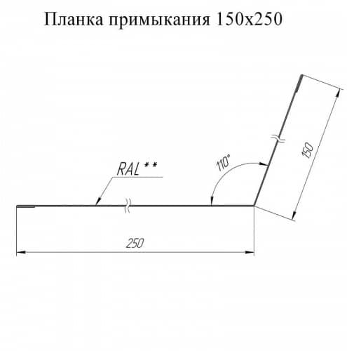 Купить Планка Grand Line Pe Ral 5024 примыкания резка 250х150 мм по низкой цене