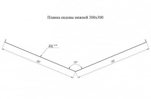 Купить Ендова Grand Line Quarzit RAL 6005 нижняя, 300х300 мм по низкой цене