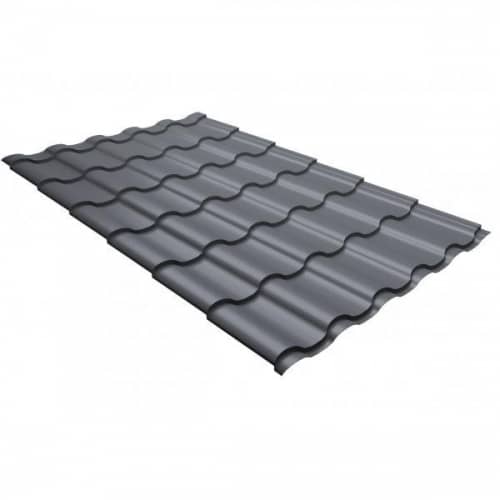 Купить Металлочерепица Grand Line Kredo Pe RAL 9006 резка 0,5 мм по низкой цене