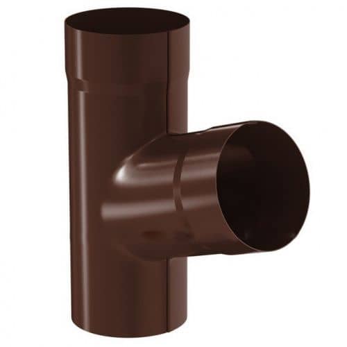 Купить Тройник трубы Aquasystem D125/90 мм RAL 8017 коричневый по низкой цене