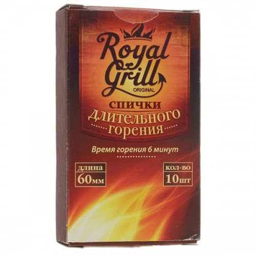Купить Спички RoyalGrill длительного горения 60 мм 10 шт по низкой цене
