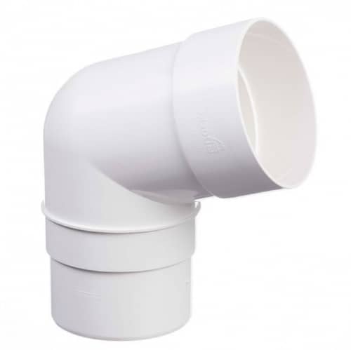Купить Колено трубы Docke ПВХ Premium D120/85 мм угол 45 градусов RAL 9003 Пломбир по низкой цене