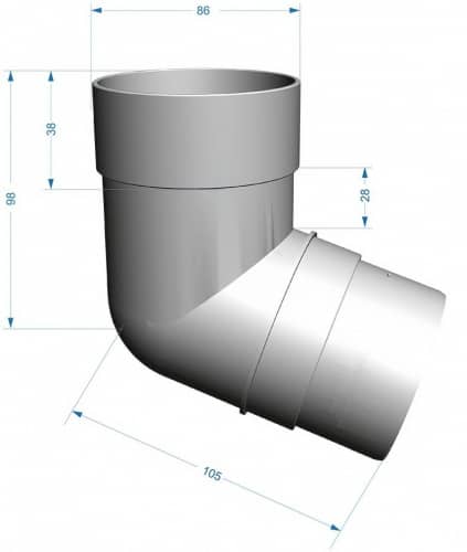 Купить Колено трубы Docke ПВХ D120/85 мм угол 72 градуса RAL 3009 Гранат по низкой цене
