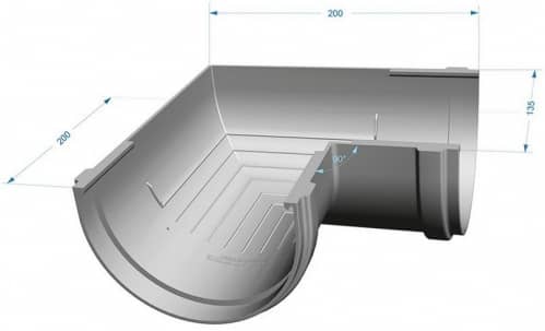 Купить Угол желоба Docke ПВХ D120/85 мм универсальный 90 градусов RAL 3009 Гранат по низкой цене