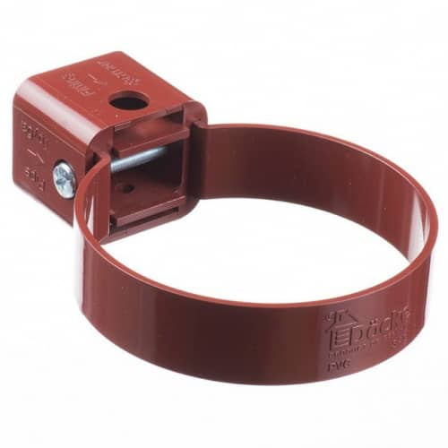 Купить Хомут трубы Docke ПВХ D120/85 мм универсальный RAL 3009 Гранат по низкой цене