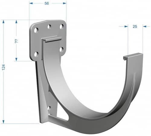 Купить Кронштейн желоба Docke ПВХ Premium D120/85 мм короткий графит по низкой цене