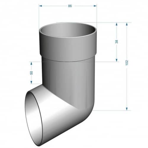 Купить Отвод трубы Docke ПВХ Premium 120/85 мм графит по низкой цене
