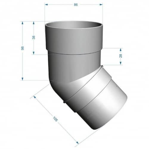 Купить Колено трубы Docke ПВХ Premium D120/85 мм угол 45 градусов каштан по низкой цене