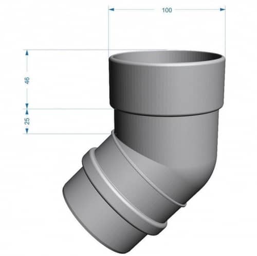 Купить Колено трубы Docke ПВХ Lux D141/100 мм угол 72 градуса Пломбир по низкой цене