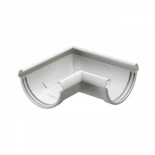 Купить Угол желоба Docke Lux ПВХ D141/100 мм универсальный 90 градусов пломбир по низкой цене