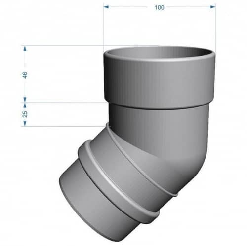 Купить Колено трубы Docke ПВХ Lux D141/100 мм угол 45 градусов Шоколад по низкой цене