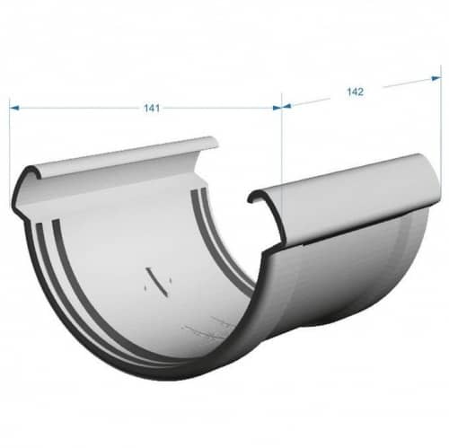 Купить Соединитель желоба Docke ПВХ Lux D141/100 мм Шоколад по низкой цене