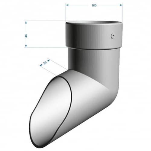 Купить Отвод трубы Docke ПВХ Lux D141/100 мм графит по низкой цене