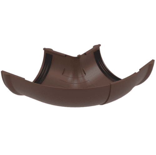 Купить Угол желоба Технониколь ПВХ D125/82 мм регулируемый 90-150 градусов коричневый по низкой цене