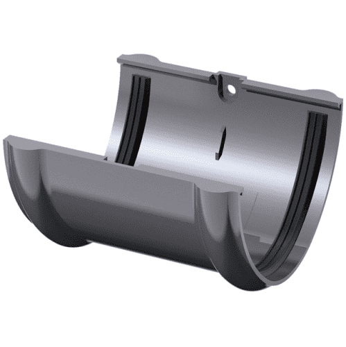 Купить Соединитель желоба Технониколь ПВХ D125/82 мм серый по низкой цене