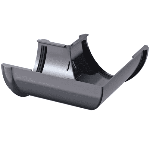 Купить Угол желоба Технониколь ПВХ D125/82 мм 90 градусов универсальный серый по низкой цене