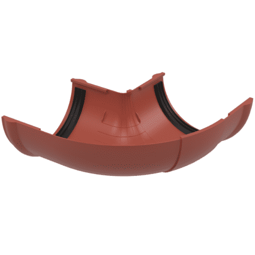 Купить Угол желоба Технониколь ПВХ D125/82 мм регулируемый 90-150 градусов красный по низкой цене