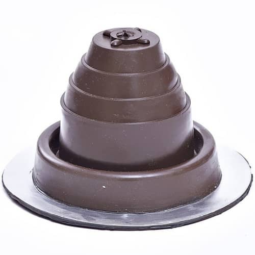 Купить Проходка Borge №2 кровельная прямая D45/75 мм с фланцем 155х155 мм коричневая по низкой цене