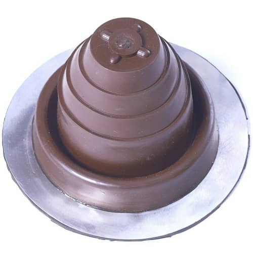 Купить Проходка Borge №2 кровельная прямая D45/75 мм с фланцем 155х155 мм коричневая по низкой цене