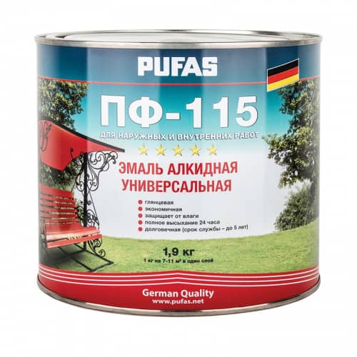Купить Эмаль Pufas ПФ-115 ГОСТ синяя 1,9 кг по низкой цене