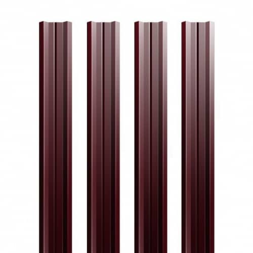 Купить Штакетник Grand Line РЕ двусторонний Ral 3005 М-образный резка 0,45 мм по низкой цене